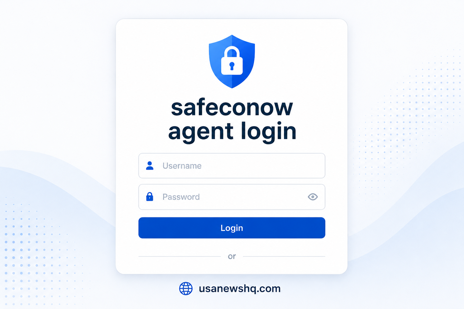 Safeconow Agent Login